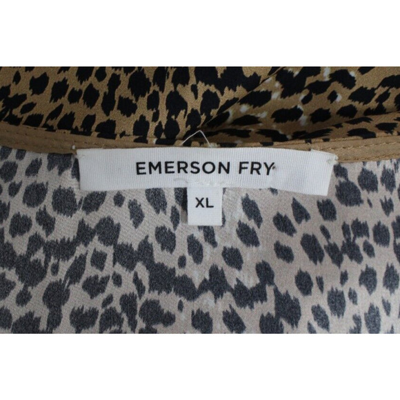 Emerson Fry Juliette Dress Midi Little Cheetah Silk Leopard Wrap 12 14 large - Picture 7 of 9